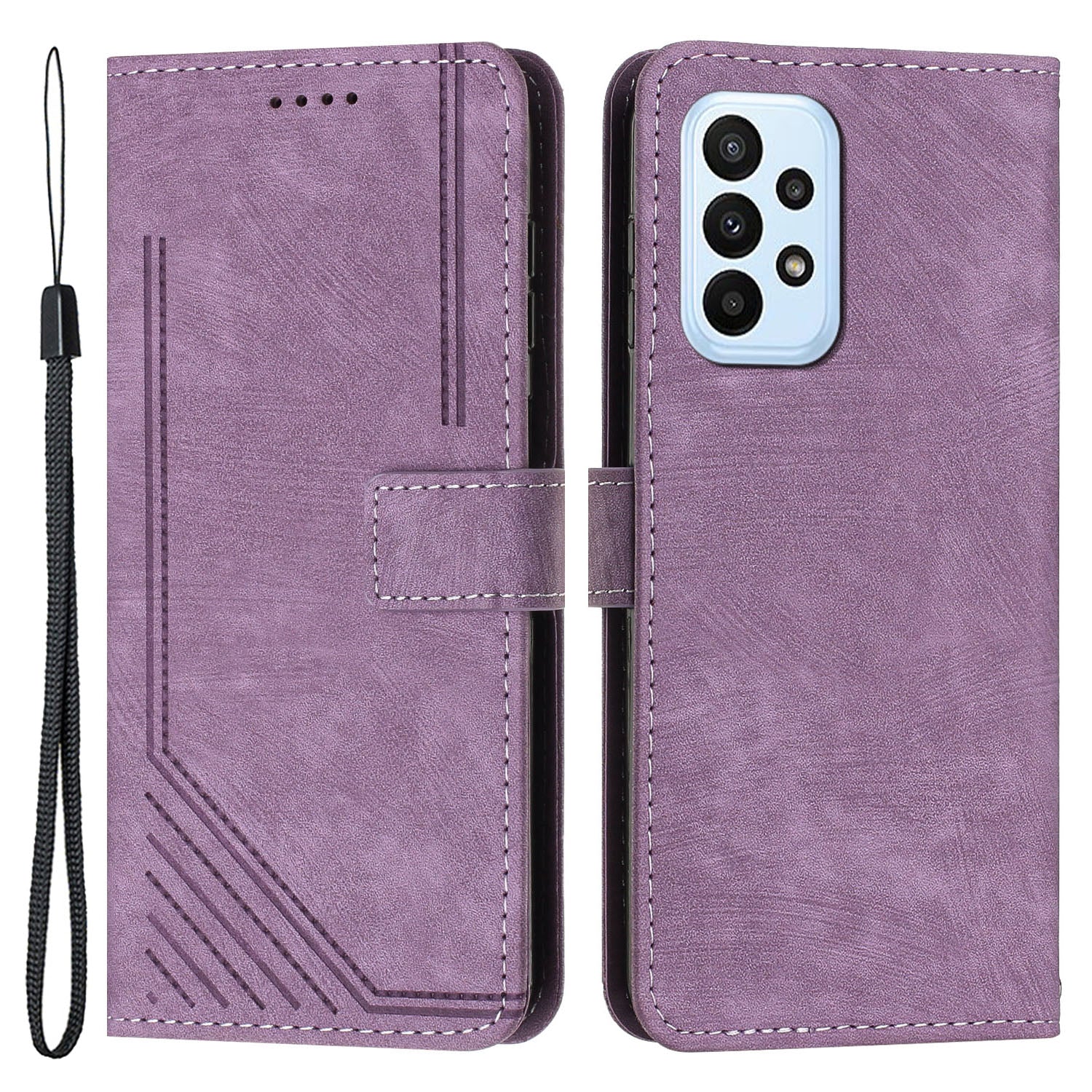 For Samsung Galaxy A72 4G / 5G Wallet Phone Case Skin-Touch Lines Imprinted PU Leather Flip Cover For Samsung Galaxy A72 4G / 5G Wallet Phone Case Skin-Touch Lines Imprinted PU Leather Flip Cover